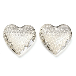 Белый Дым Стеклянные подвески, граненые, сердце, серый, 34x35x13 мм, отверстие : 1.6 мм