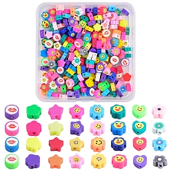 Mixed Color 400Pcs 8 Style Handmade Polymer Clay Beads, for DIY Jewelry Crafts Supplies, Mixed Shapes, Mixed Color, 50pcs/style