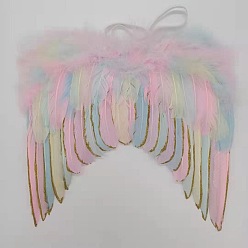 Разноцветный Мини-кукла с крыльями ангела и перьями, Реквизит для детской фотосъемки, украшения, аксессуары, красочный, 400x370 мм