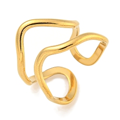 Настоящее золото 18K Ионное покрытие (IP) 304 нестандартная открытая манжета из нержавеющей стали для женщин, реальный 18 k позолоченный, регулируемый