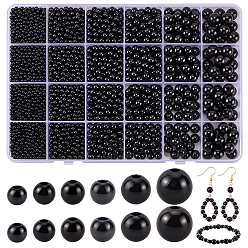 Черный 3400 шт. 6 стиль бусины из АБС-пластика с имитацией жемчуга, круглые, чёрные, 3~10 мм, отверстие : 1.4~2.3 мм