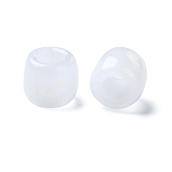 Белый Cmолы европейские шарики, большие отверстия баррель бисером, белые, 11x12x12 мм, отверстие : 6 мм