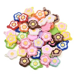 (52) Непрозрачная лаванда Непрозрачные акриловые подвески, цветок, разноцветные, 18x15x4 мм, отверстие : 1.4 мм