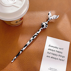 Черный Палочки для волос в форме рыбьего хвоста из ацетата целлюлозы, винтажные аксессуары для волос для женщин и девочек, чёрные, 190x33x4 мм