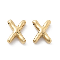 Letter X 304 подвески из нержавеющей стали, реальный 14 k позолоченный, ионное покрытие (ip), шарм-буква, Письмо X, 19x14x5.5 мм, отверстие : 2 мм