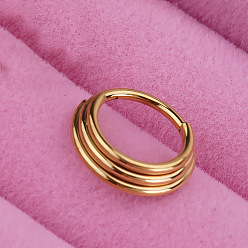 Золотой 316l Кольца для носа из нержавеющей стали, золотые, 8 мм, штифты : 1.2 мм