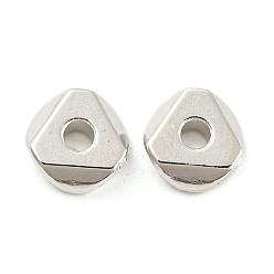 Platinum CCB Plastic Beads, Triangle, Platinum, 6x6x1.8mm, Hole: 1.4mm