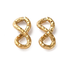 Золотой 304 Кольца-связующие бесконечности из текстурированной нержавеющей стали, ионное покрытие (ip), золотые, 11.5x5.5x3.5 мм, отверстие : 2.5x2 мм