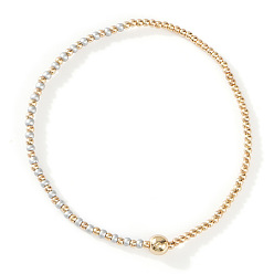 Серебро Браслеты из стеклянных бусин и бусин CCB, составные браслеты для женщин, серебряные, 7-7/8 дюйм (20 см), внутренний диаметр: 6-1/2 дюйм (16.5 см)