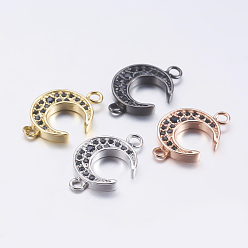 (52) Непрозрачная лаванда Латунные микро проложить кубических ссылки циркония, луна, разноцветные, 16.5x11x2 мм, отверстие : 1.5 мм