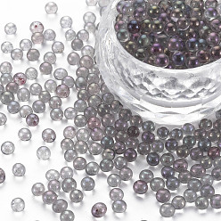 Gris Oscuro Diy uñas arte decoración mini perlas de vidrio, diminutas cuentas de uñas caviar, color de ab chapado, rondo, gris oscuro, 3.5 mm, sobre 450 g / bolsa