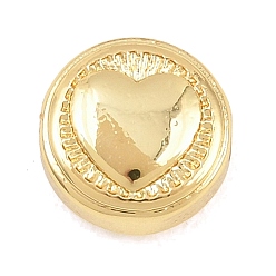 Сердце Религиозные латунные бусы, долговечный, плоско-круглые, стойки покрытие, без свинца и без кадмия, реальный 18 k позолоченный, сердце, 10x5 мм, отверстие : 1.6 мм