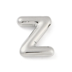 Letter Z Gestellmessinganhänger, langlebig überzogen, Bleifrei und cadmium frei, Platin Farbe, Brief z, 18x14x4 mm, Bohrung: 1.8 mm