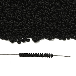 (49F) Opaque Frost Jet Toho 6/0 полукруглые бусины, японский бисер, (49 f) непрозрачная морозная струя, 4x1.9 мм, отверстие : 1.5 мм, около 13500шт./фунт(450г)