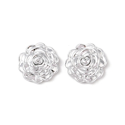 Platinum CCB Plastic Cabochons, Flower, Platinum, 24.5x9.5mm