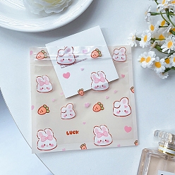 Кролик Печатные пакеты с застежкой-молнией для животных, квадратный, кролик, 13.5x13.5 см, односторонняя толщина: 2.9 мил(0.075мм)