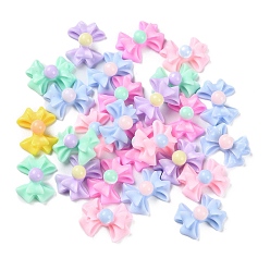 (52) Непрозрачная лаванда Непрозрачные кабошоны из смолы, бантом, разноцветные, 9.5x12x5 мм