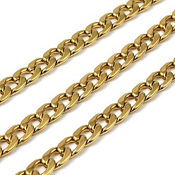 Золотой 316 хирургические бордюрные цепи из нержавеющей стали, ионное покрытие (ip), несварные, с катушкой, золотые, 10x6.7x2 мм