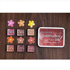 (52) Непрозрачная лаванда Пластиковые штампы с чернилами для пальцев, для ребенка поделки из бумаги художественное ремесло, скрапбукинга, квадратный, разноцветные, 33x33x17 мм