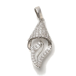 Платина Стойка металлическая латунная микропрофилированная кубическая циркония подвески, оболочка, без кадмия и без свинца, долговечный, платина, 29x13x6 мм, отверстие : 7x4.5 мм