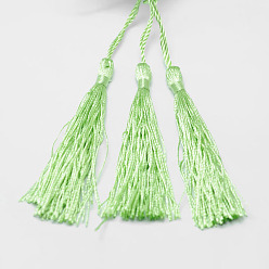 Pale Green Tassels Decorations, Pale Green, 135x6mm, about 100strands/bundles
