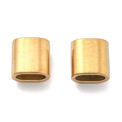Настоящее золото 18K Ионное покрытие (ip) 304 подвески из нержавеющей стали, ползунки, для изготовления кожаных браслетов, овальные, реальный 18 k позолоченный, 10x10x6.5 мм, отверстие : 7x4 мм