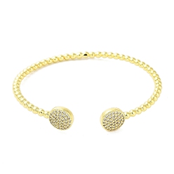 Настоящее золото 18K Латунь микро проложить кубического циркония манжеты браслеты, долговечный, без кадмия и без свинца, реальный 18 k позолоченный, внутренний диаметр: 2-3/8 дюйм (5.9 см)