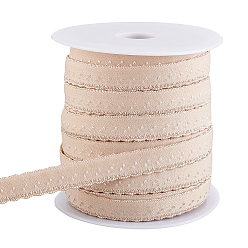 Blé 25 mètres de chinlon à bord ondulé élastique, avec bobines vides en plastique, plat, blé, 10x1mm