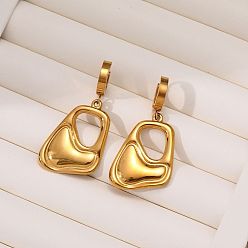 Золотой 304 серьги-кольца из нержавеющей стали, самородки, золотые, 47x23 мм