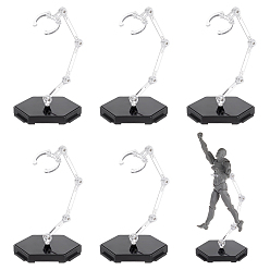 Черный Пластиковая модель поддерживает, шестиугольная подставка для демонстрации модели, демонстрация фигурок, чёрные, 7.85x8.6x15 см