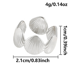 Нержавеющая Сталь Цвет 304 открытые кольца манжеты из нержавеющей стали, формы раковины, цвет нержавеющей стали, 10 мм, Внутренний диаметр: 21 мм.