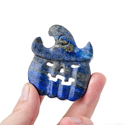 Ляпис-Лазурь Тема хэллоуина натуральный лазурит тыква лицо украшение орнамент, для украшения рабочего стола домашнего офиса, 55x45 мм