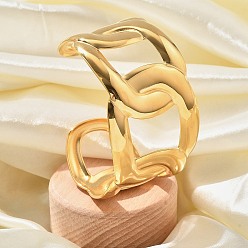 Золотой 304 женские браслеты-манжеты из нержавеющей стали, золотые, внутренний диаметр: 2-3/8x1-7/8 дюйм (6.1x4.8 см)