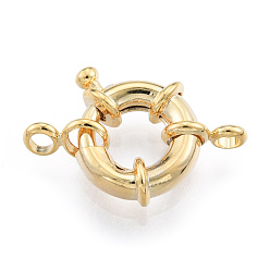 Настоящее золото 18K Застежками латуни весной, без никеля , реальный 18 k позолоченный, 13x2 мм