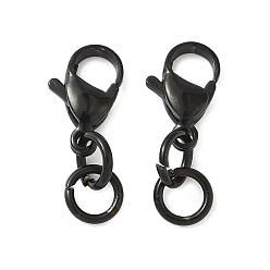 Черный 304 нержавеющая сталь застежка когтя омара, с прыжковых колец, ионное покрытие (ip), чёрные, 20 мм