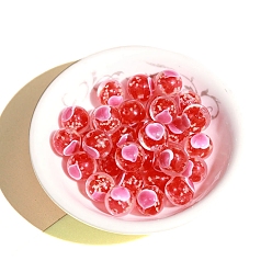 Малиновый Светящиеся бусины лэмпворк ручной работы., круглые, светящиеся в темноте бусы, малиновый, 10 мм, 50 шт