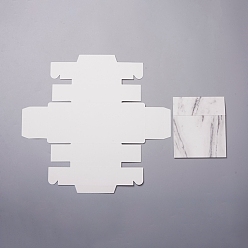 Белый Ящики для бумаги с мраморным рисунком, подарочные коробки, для ювелирных изделий конфеты свадебные сувениры, прямоугольные, белые, коробка: 10.7x8.7x4.15 см, внутренний размер: 8.6x6.7x3.8 см