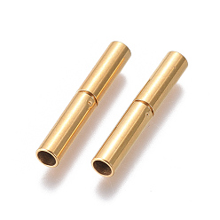 Золотой Штыковые застежками из нержавеющей стали, ионное покрытие (ip), колонка, золотые, 304 мм, отверстие : 21x3 мм