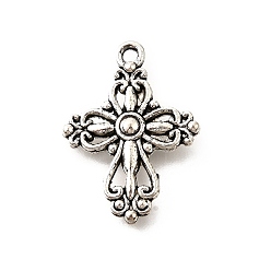 Античное Серебро Сплавочные подвески тибетского стиля, без кадмия и без свинца, крест прелести, античное серебро, 28x20.5x4.5 мм, отверстие : 1.8 мм, Около 374 шт / 1000 г