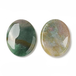 (RRHB277) Кристалл на подкладке из медово-бежевого цвета Натуральный индийский агат камень беспокойства для терапии беспокойства, овальный камень большого пальца, 45x34~35x7~8.5 мм