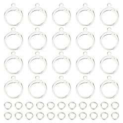 Нержавеющая Сталь Цвет 60 шт. 304 серьги с рычагом из нержавеющей стали, с латунными открытыми соединительными кольцами (шт.), цвет нержавеющей стали, 60 мм, отверстие : 14x12x2 мм, штифты : 1.2 мм