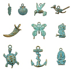 Mixed Shapes 50 шт 10 стили подвески из сплава в тибетском стиле, разнообразные, 13.5~36.5x5.5~30x3.5~6.5 мм, отверстие : 1.8~3.5 мм, 5 шт / стиль