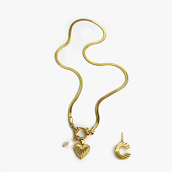 Letter C 304 ожерелья из нержавеющей стали с подвесками в виде букв и сердец для женщин, с натуральным пресноводным жемчугом, цветочный белый, золотые, буква С, 18.23 дюйм (46.3 см)