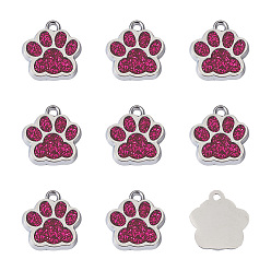 Magenta Alloy+Enamel Pendants, Others, Platinum, Magenta, 17.7x16.6x2mm, Hole: 2mm