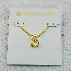 Letter S Латунные инициальные подвески-ожерелья для женщин, золотые, Письмо с, 15.75 дюйм (40 см)