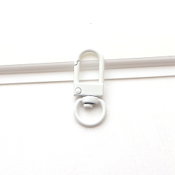 Белый Поворотные застежки из сплава, окрашенные распылением, для изготовления пакетов, белые, 33 мм, отверстие : 9 мм