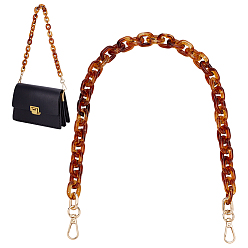 Кокосово-Коричневый Акриловые кабельные цепочки для сумок, с алюминиевыми застежками, золотые, кокосового коричневый, 612 мм