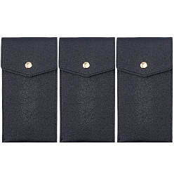 Черный Искусственная кожа с держателями для ручек из сплава, ручка рукав, футляр для авторучки, прямоугольные, чёрные, 197~200x100x6.5~7 мм