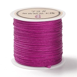 Medium Violet Red 50 Yards Nylon Chinese Knot Cord, Nylon Jewelry Cord for Jewelry Making, Medium Violet Red, 0.8mm