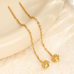 Paw Print 304 ушная нить из нержавеющей стали, золотые, отпечаток лапы, 70 мм